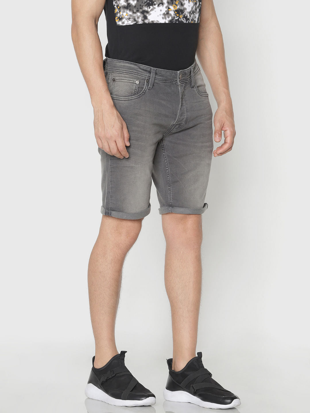 Grey Denim Shorts