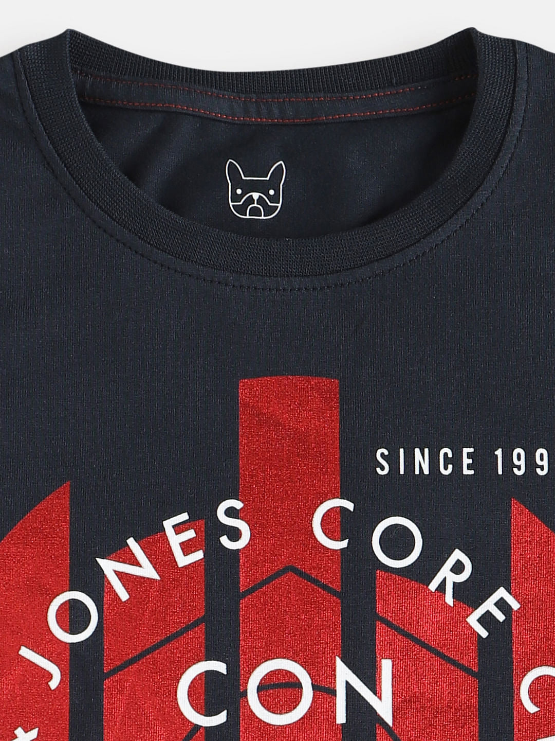 Boys Black Graphic Print Crew Neck T-shirt