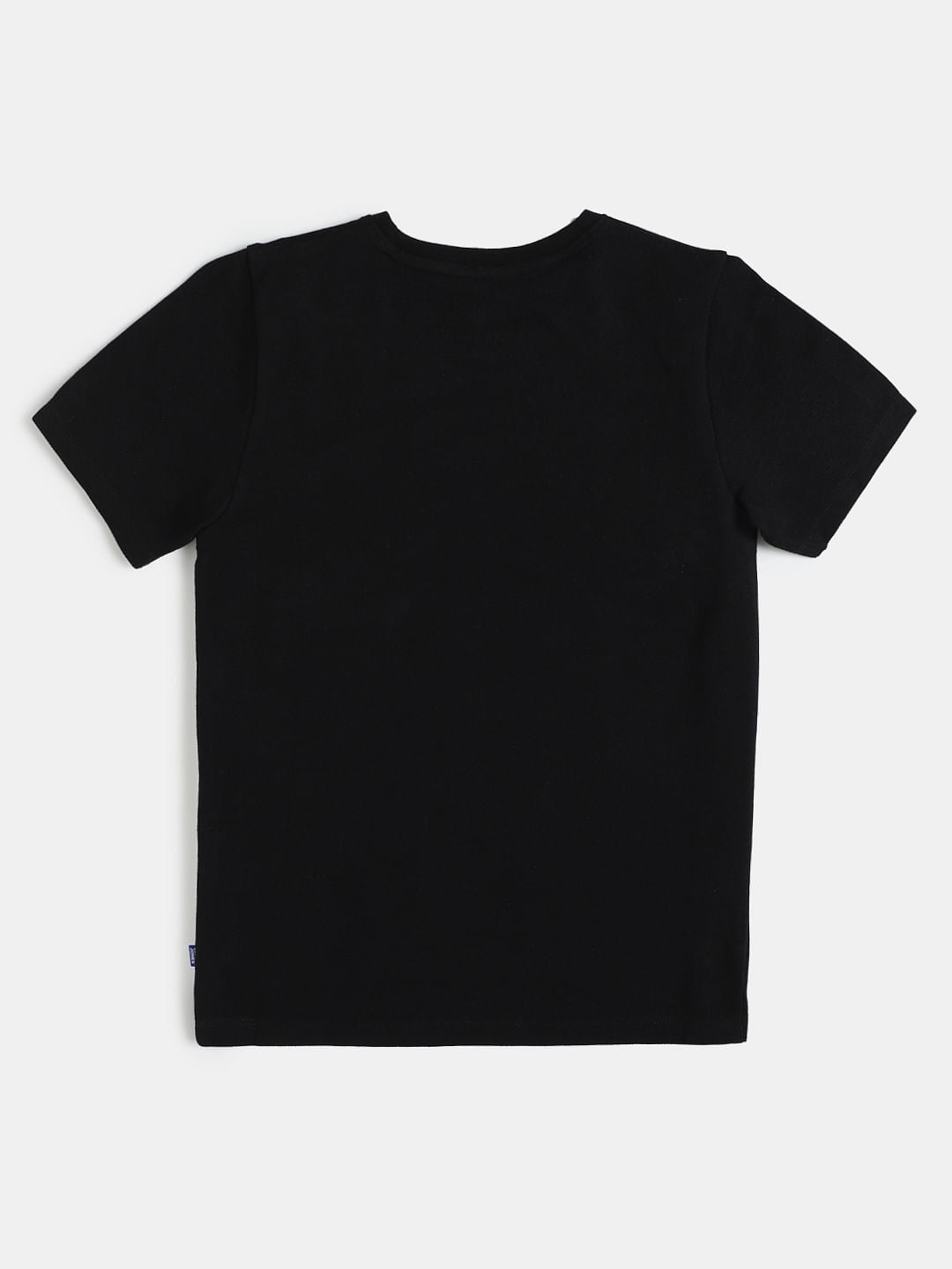 Boys Black Graphic Print Crew Neck T-shirt