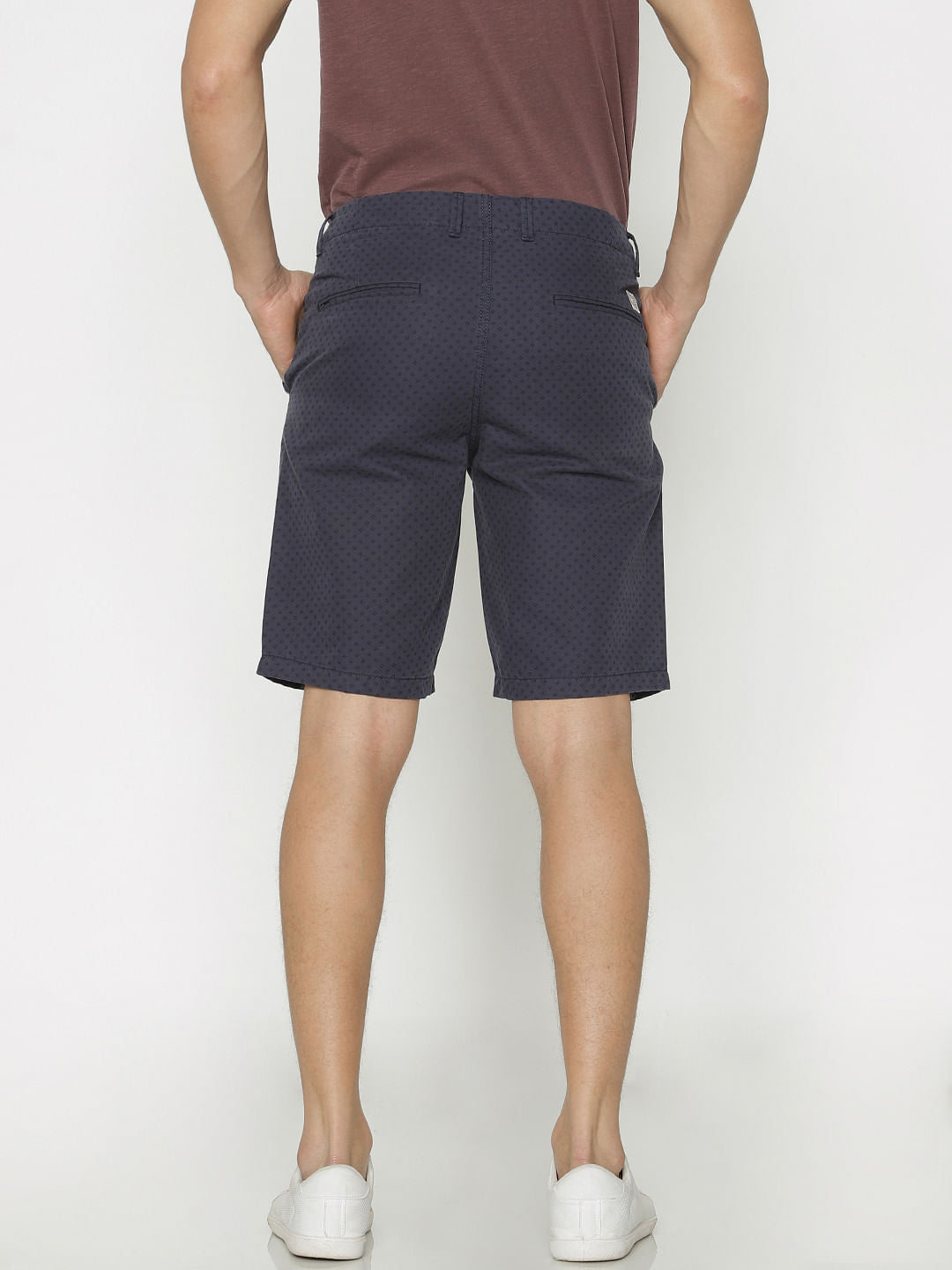 Blue Printed Chino Shorts