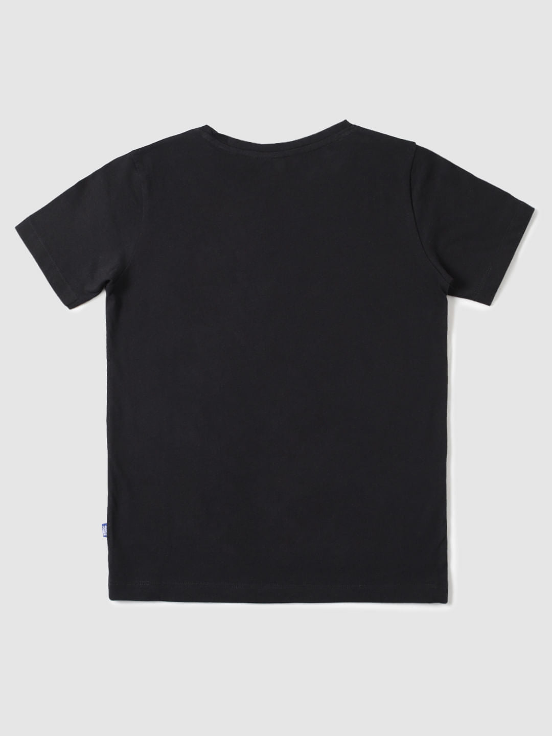 Boys Black Camo Text Print Crew Neck T-Shirt - 128/8Y