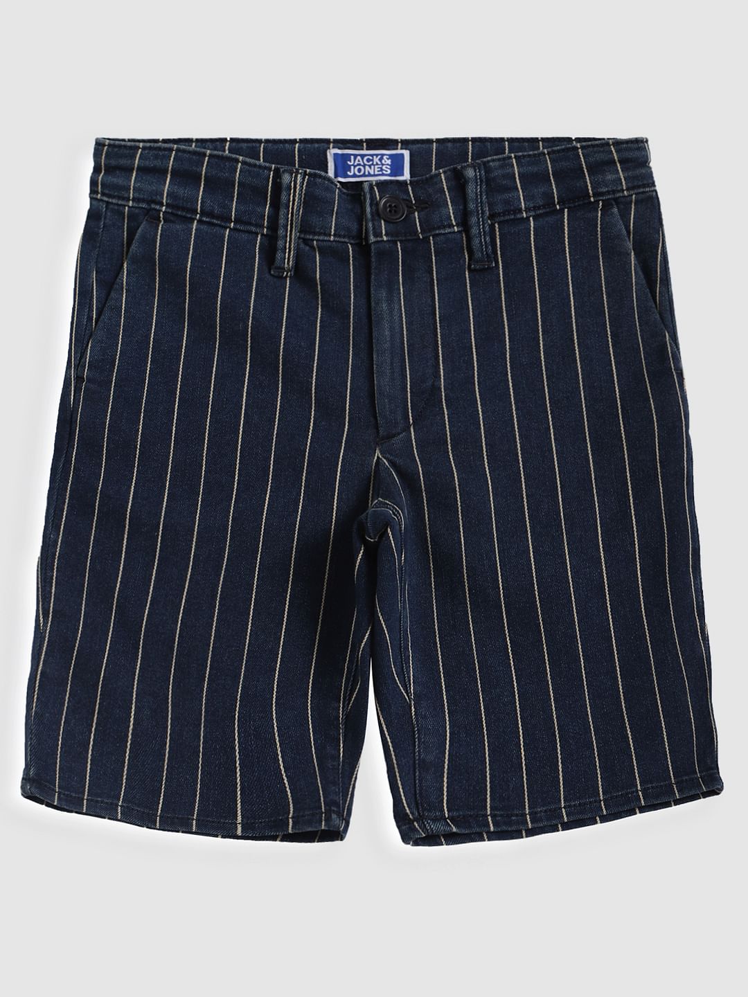 Boys Blue Striped Denim Shorts - 128/8Y