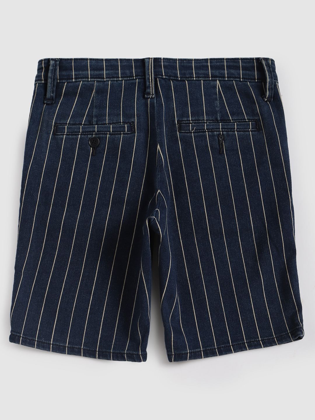 Boys Blue Striped Denim Shorts
