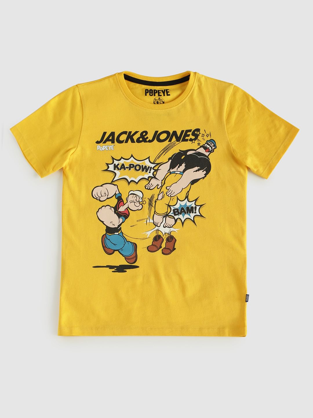 Boys X Popeye Yellow Printed Crew Neck T-Shirt - 128/8Y