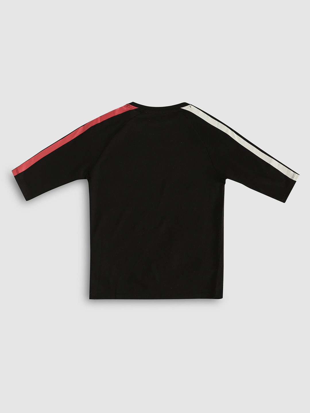 Boys X Popeye Black Printed Crew Neck T-Shirt