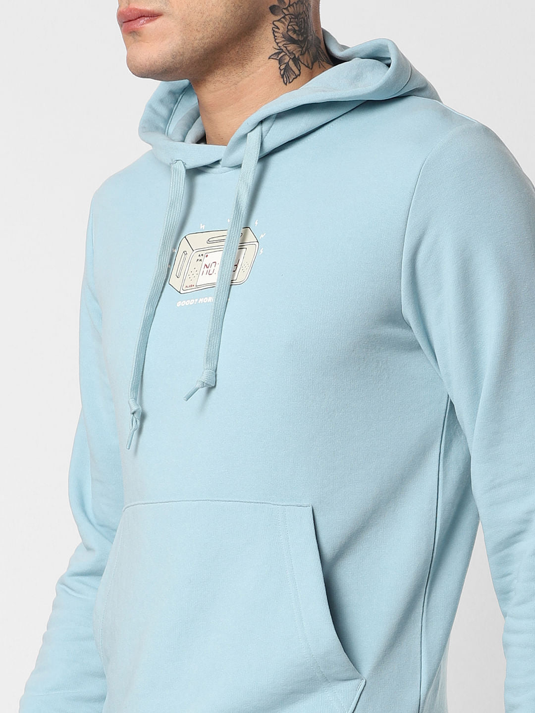 Light Blue Hooded Sweatshirt
