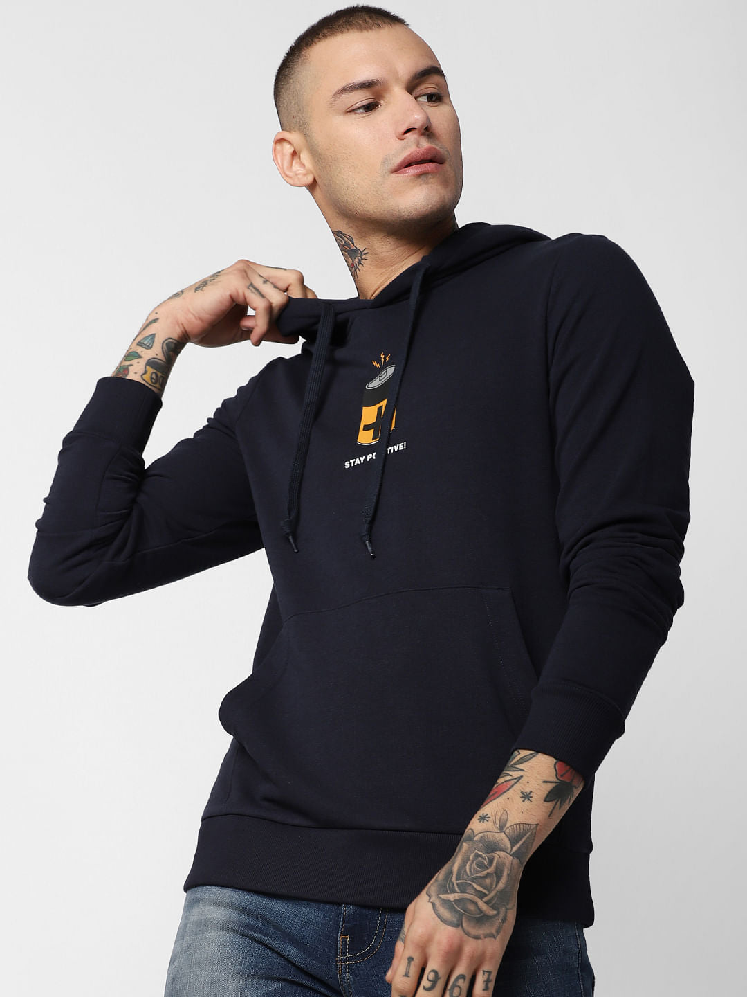 Navy Blue Hooded Sweatshirt
