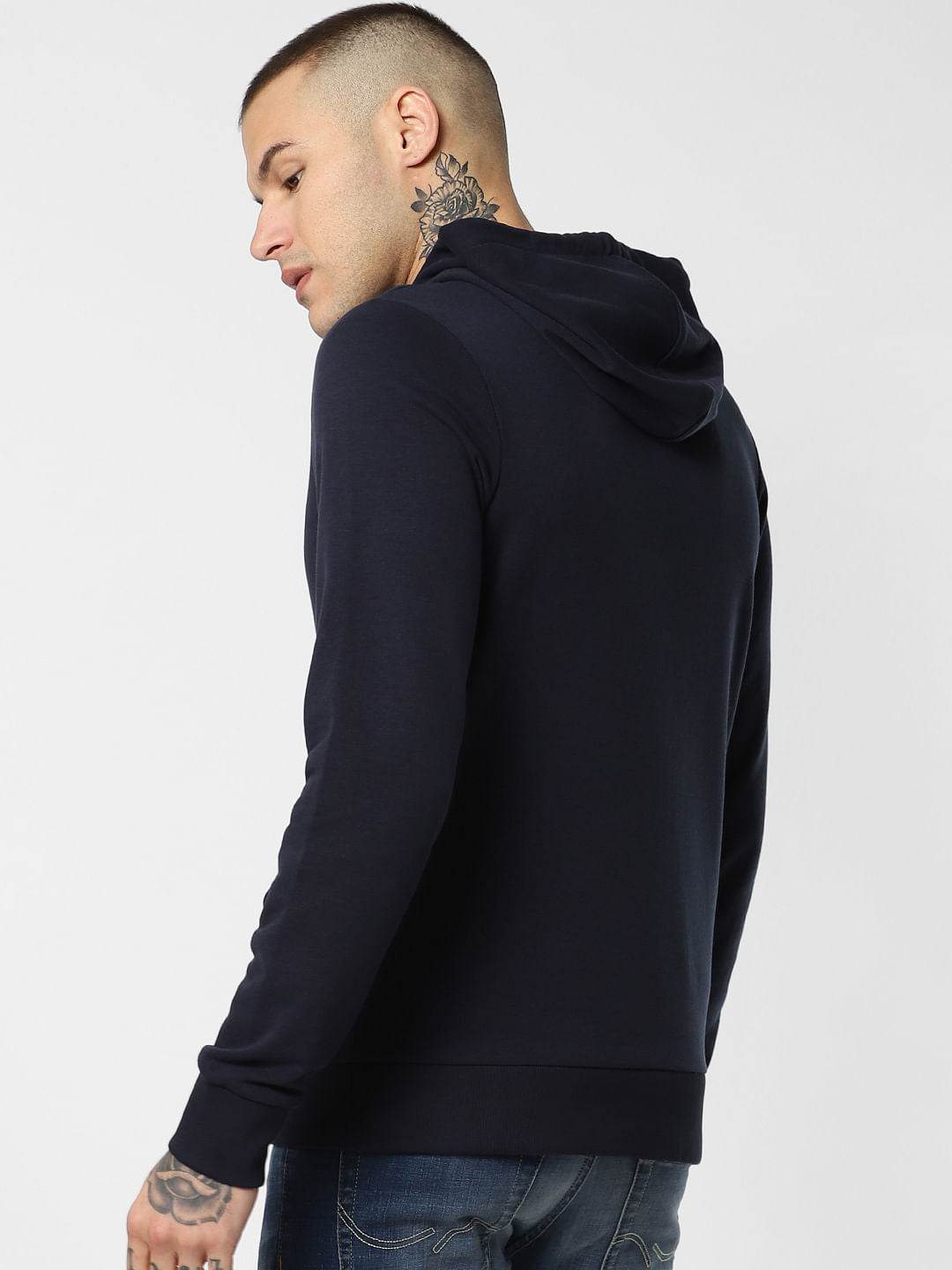 Navy Blue Hooded Sweatshirt