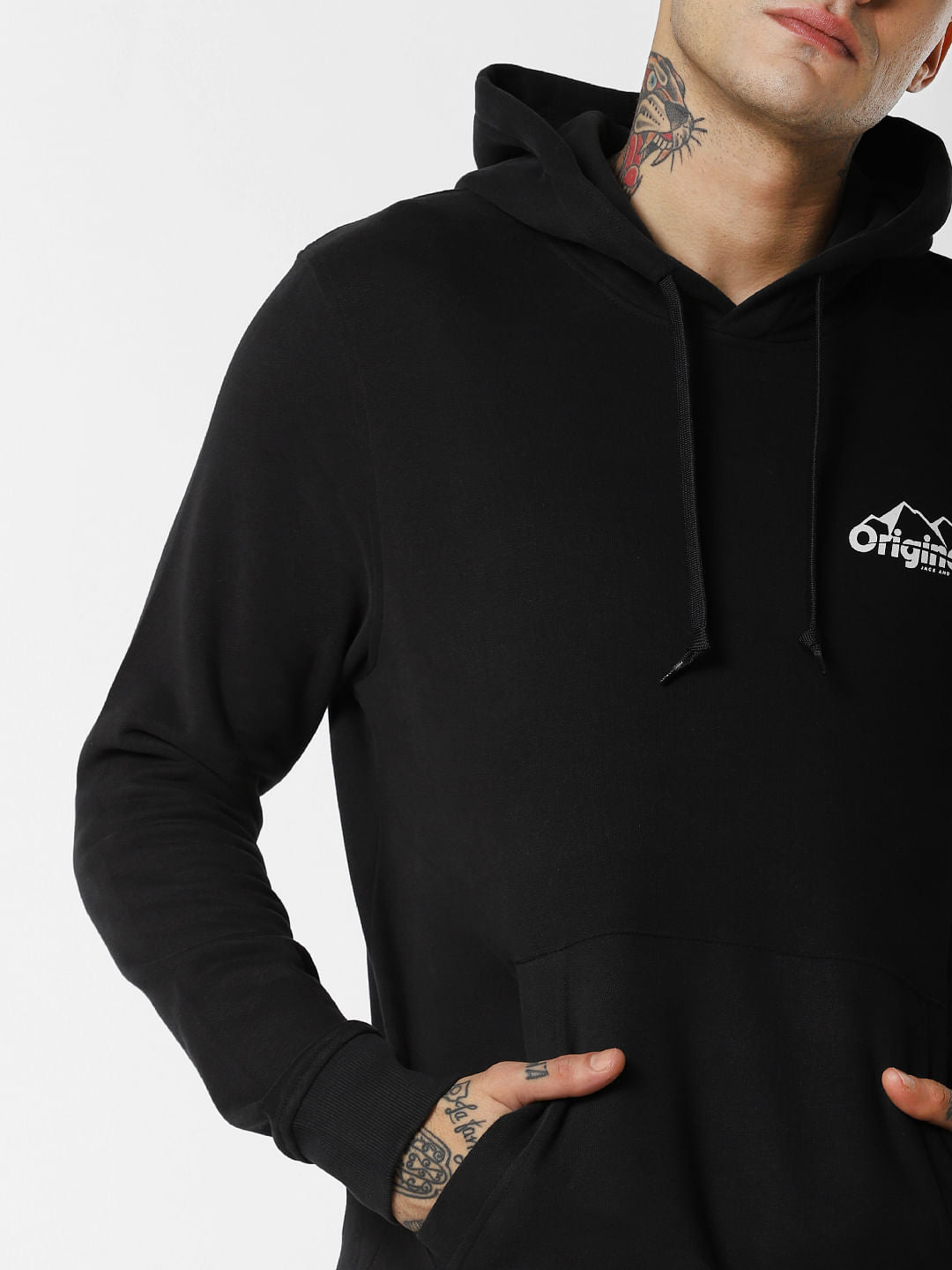 Black Back Patch Print Sweatshirt