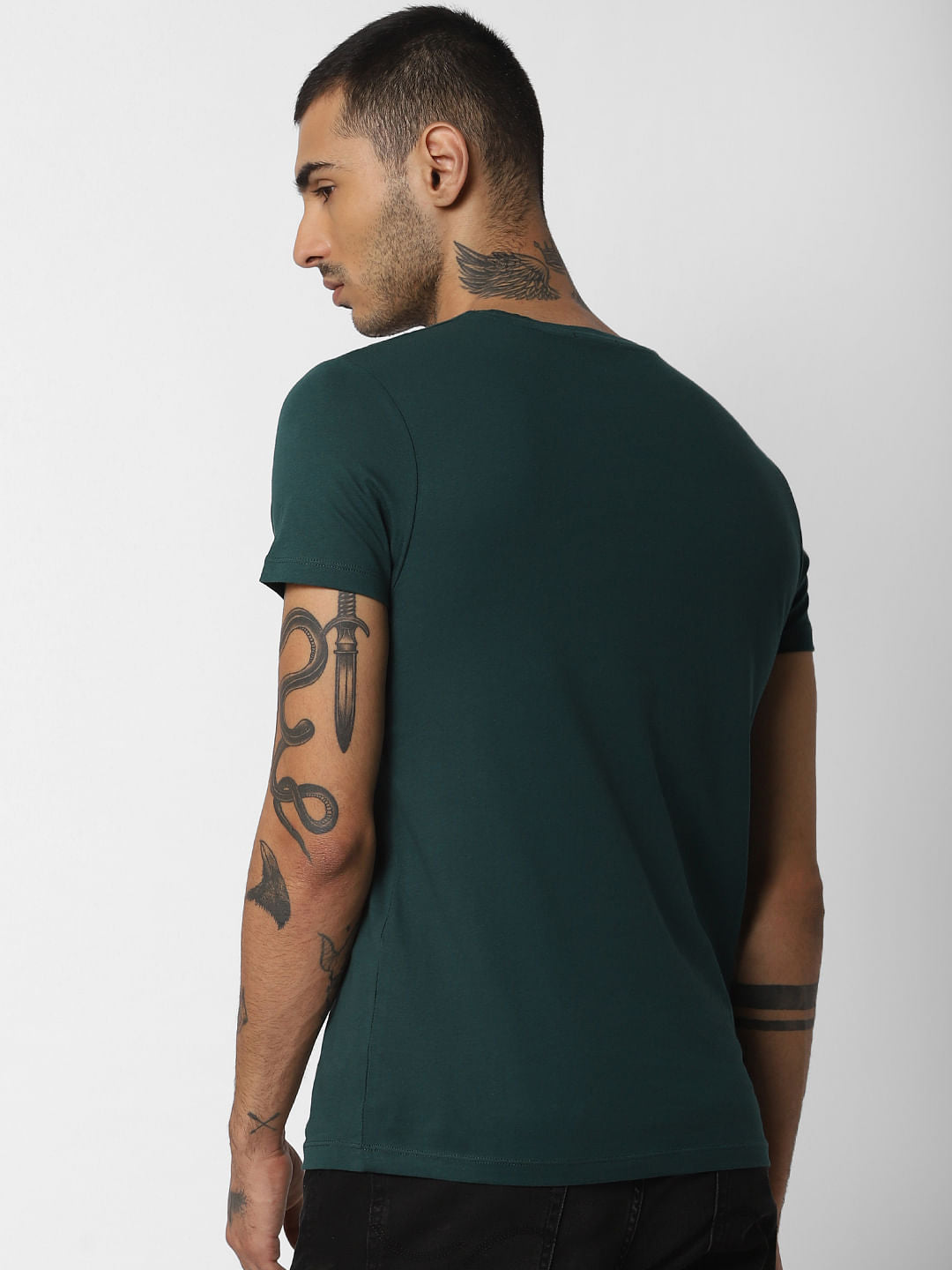 Green Graphic Print Crew Neck T-Shirt