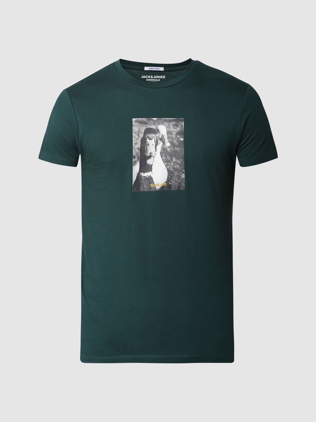 Green Graphic Print Crew Neck T-Shirt