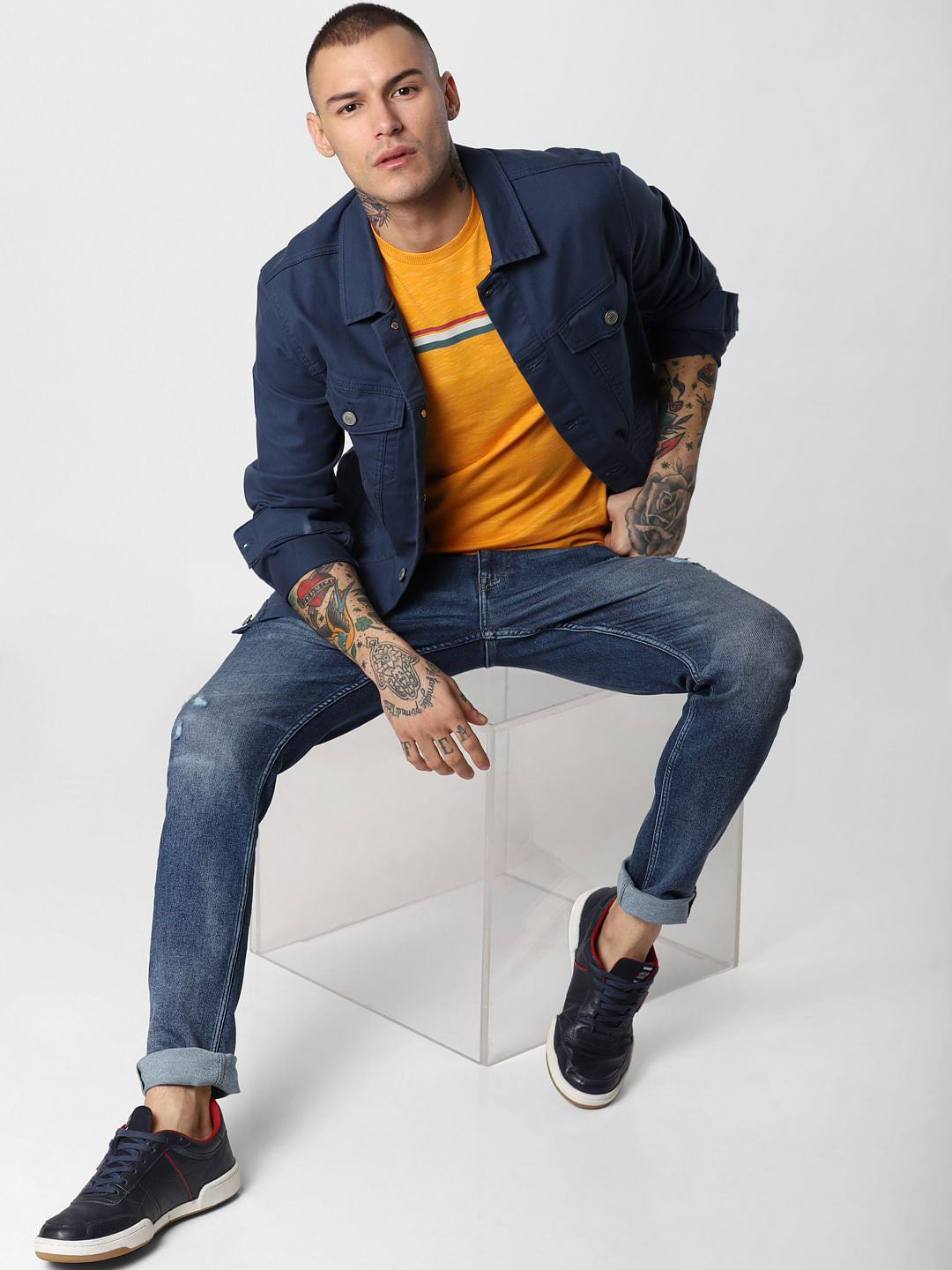 Yellow Crew Neck T-Shirt - S