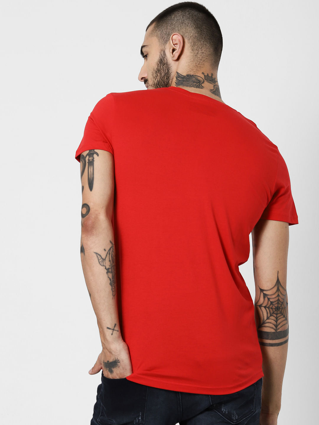 Red Graphic Print Crew Neck T-Shirt