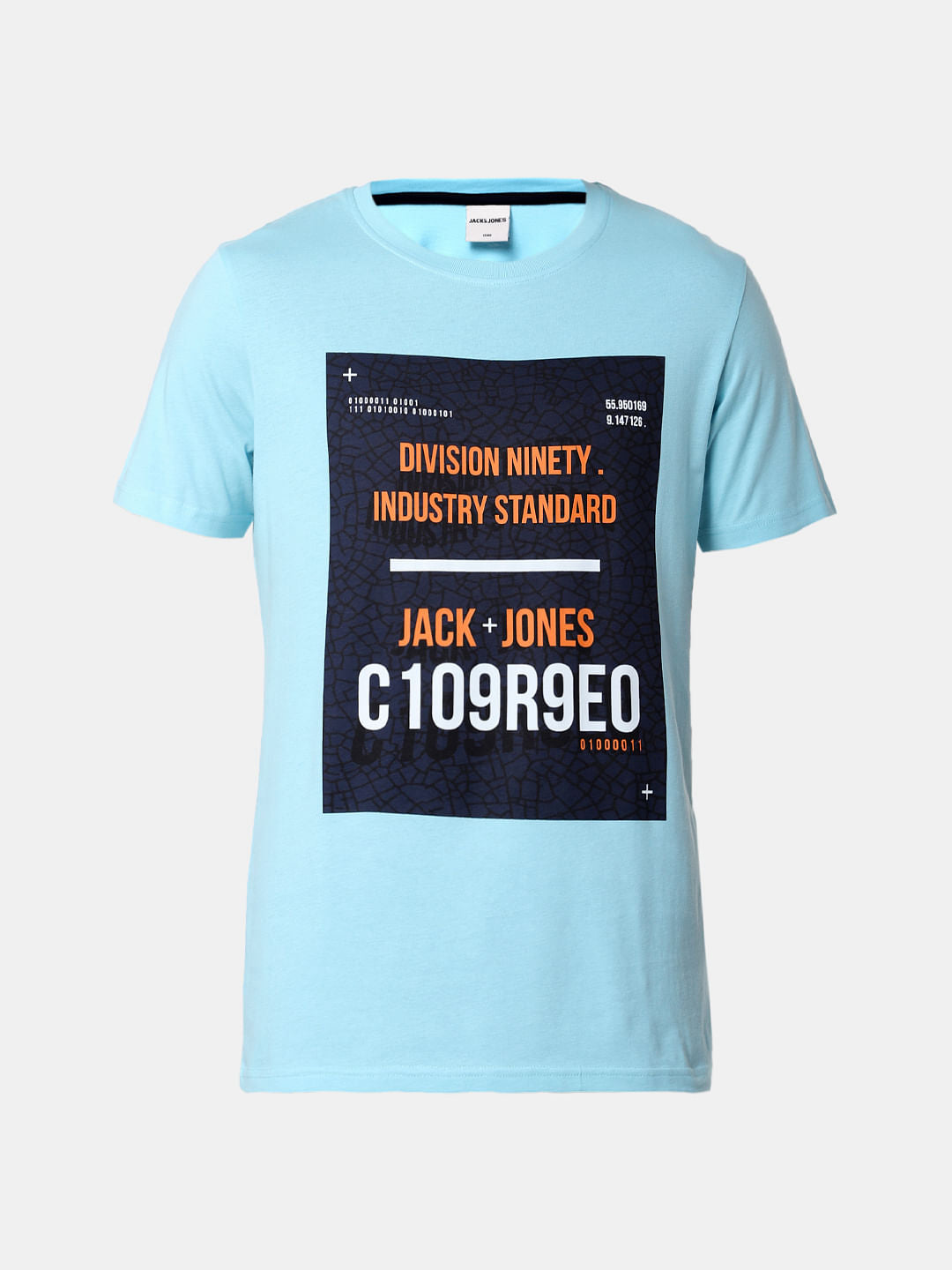 Blue Graphic Print Crew Neck T-Shirt