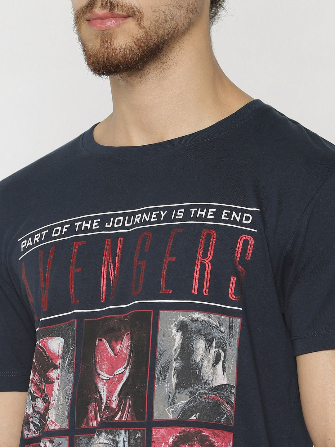 X Avengers Blue Printed Crew Neck T-Shirt