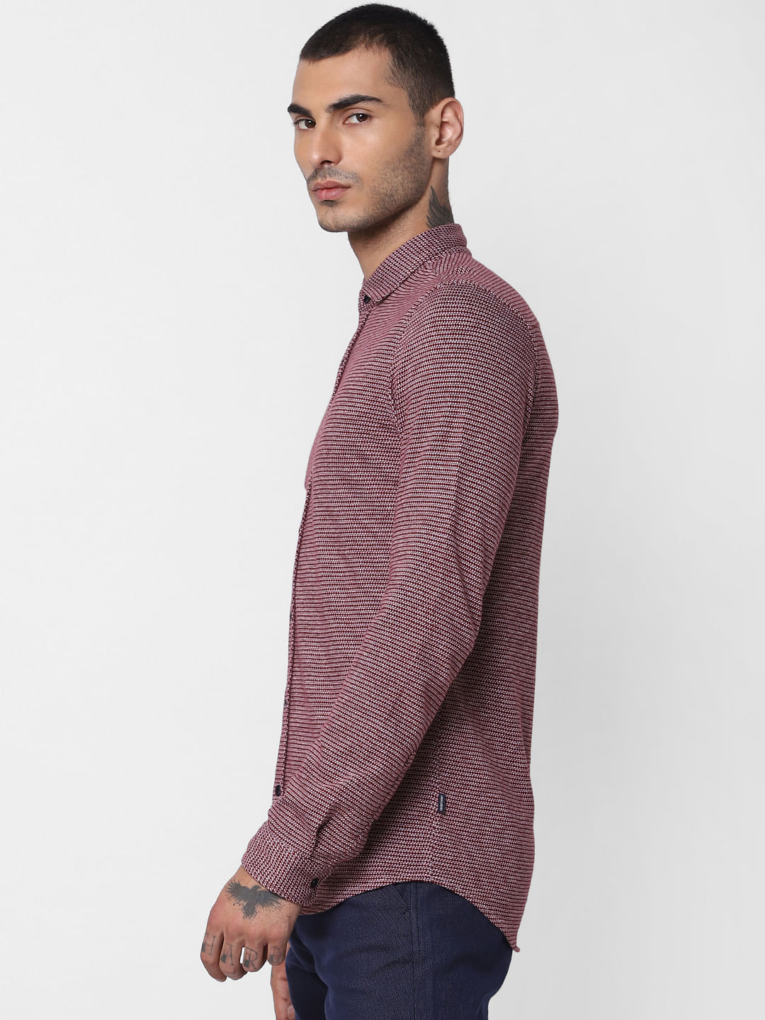 Red All Over Print Full Sleeves Shirt