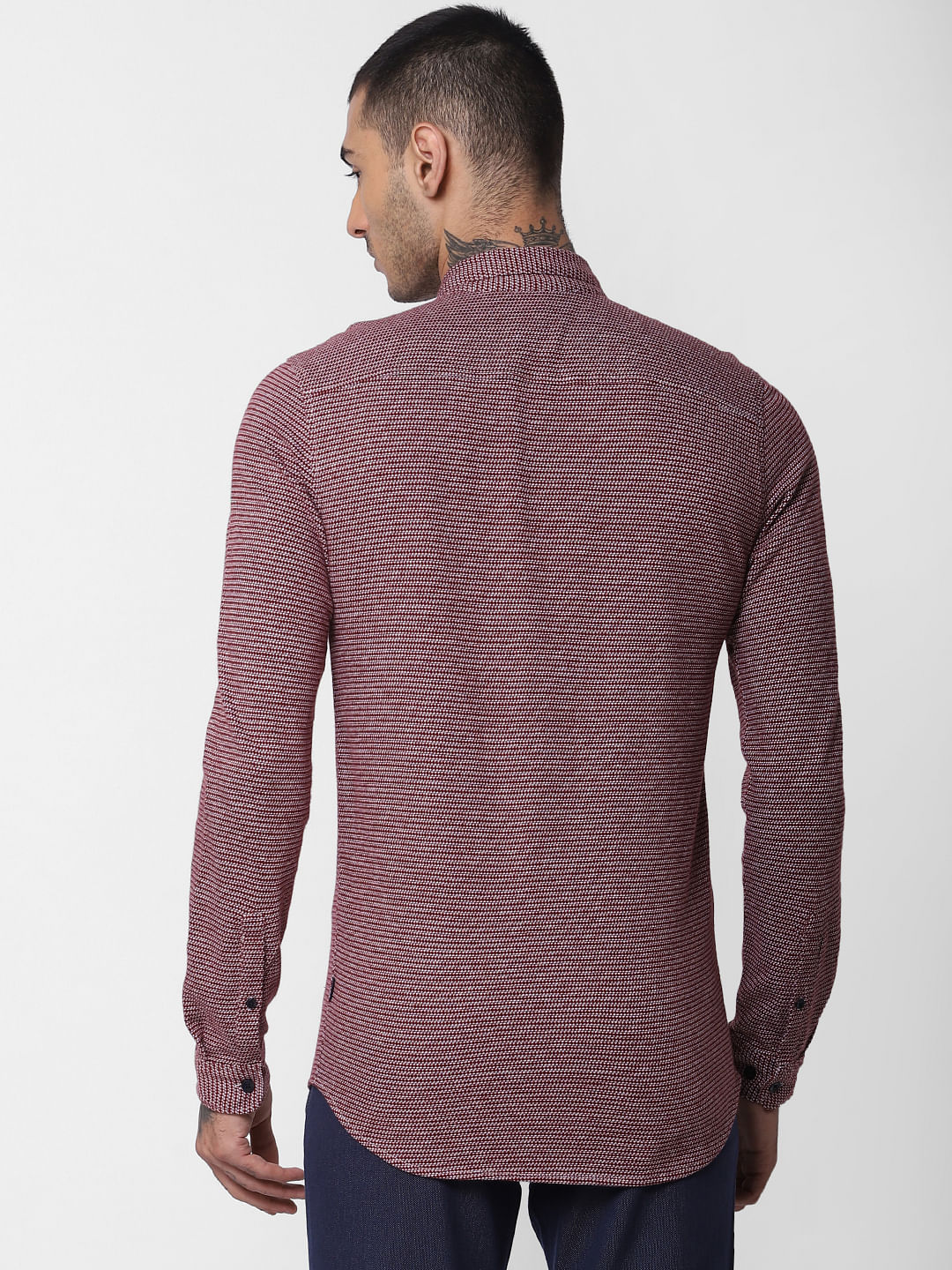 Red All Over Print Full Sleeves Shirt