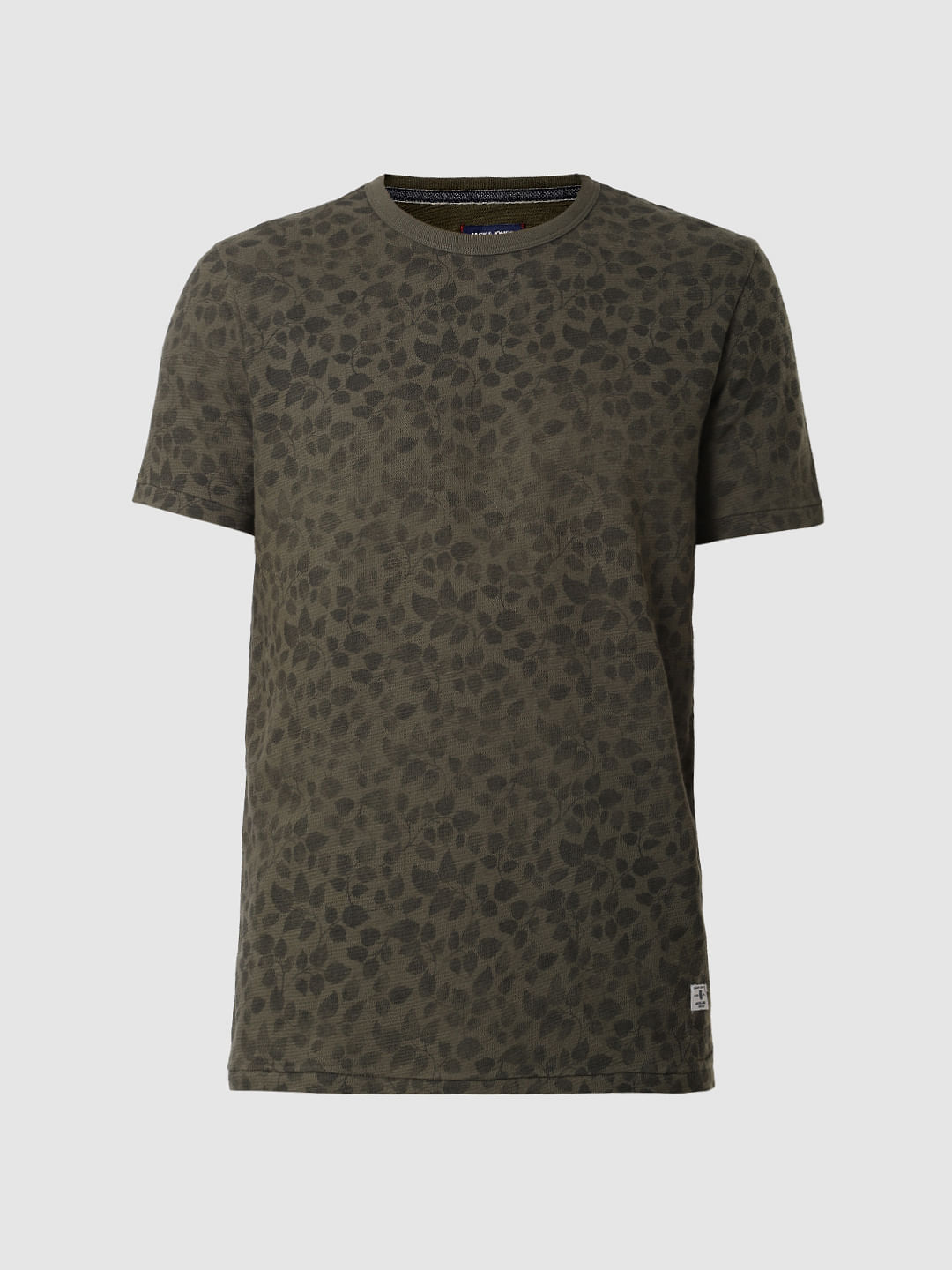 Green All Over Print Crew Neck T-Shirt