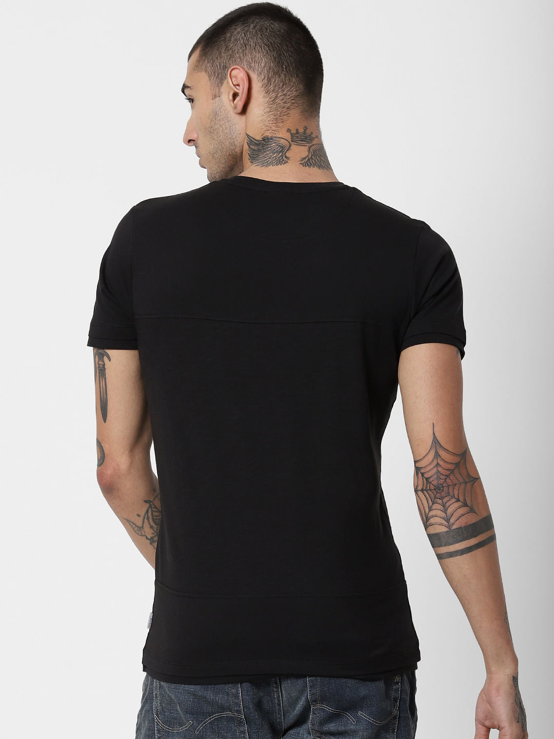 Black Logo Print Crew Neck T-Shirt