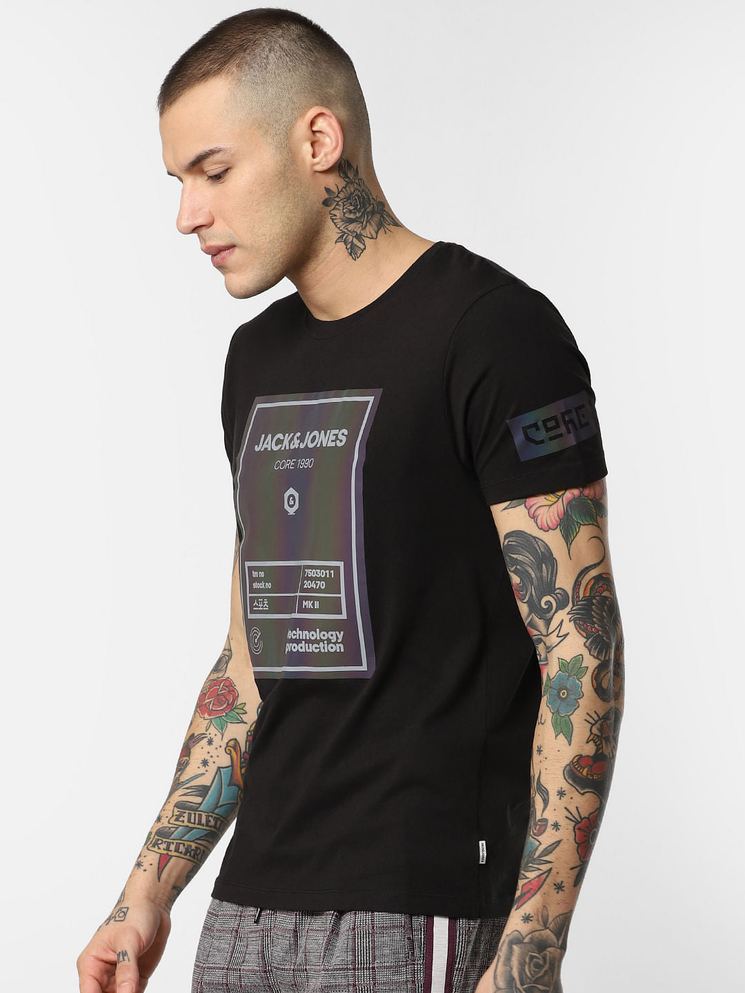 Black Logo Print Crew Neck T-Shirt
