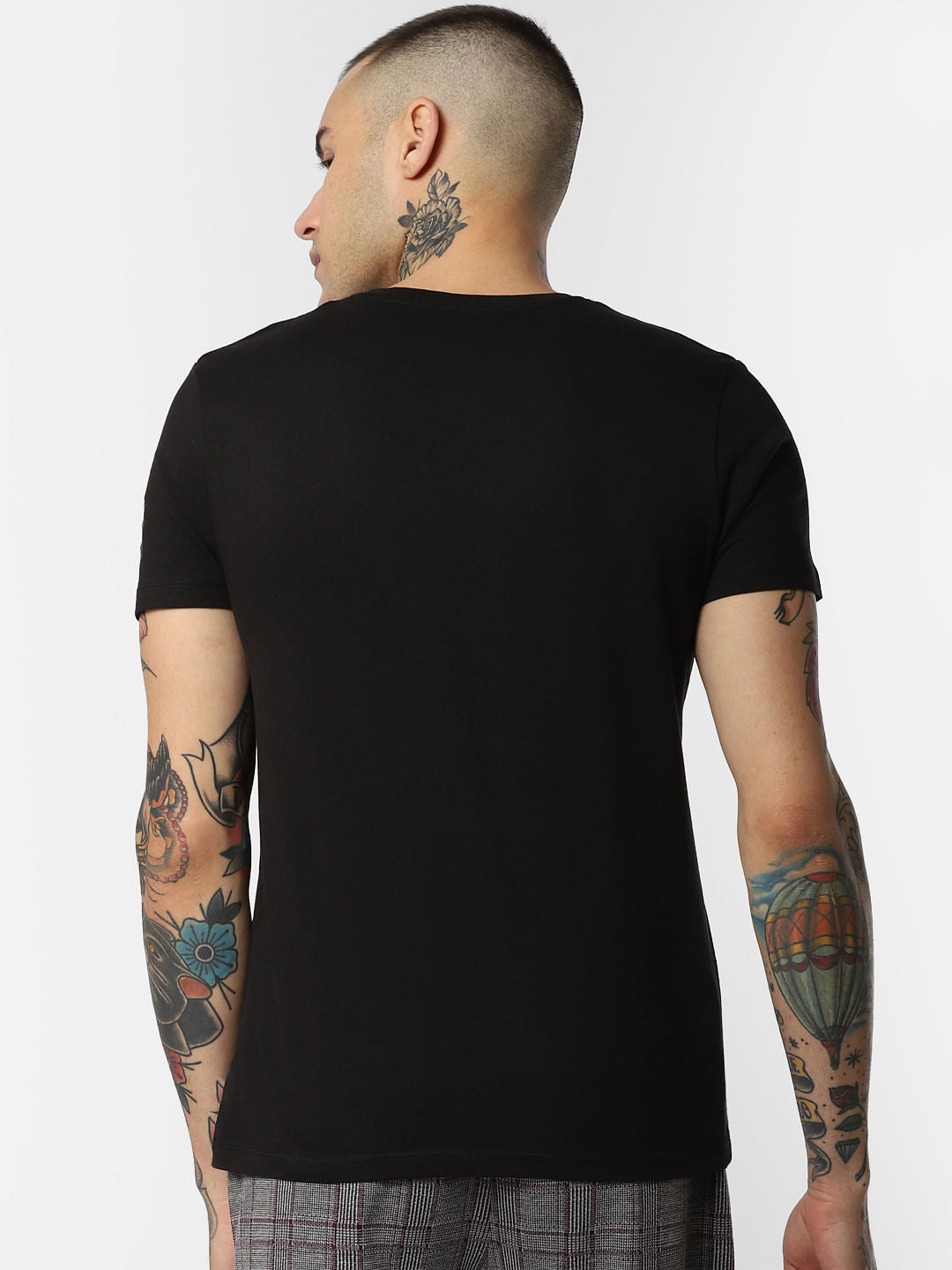 Black Logo Print Crew Neck T-Shirt