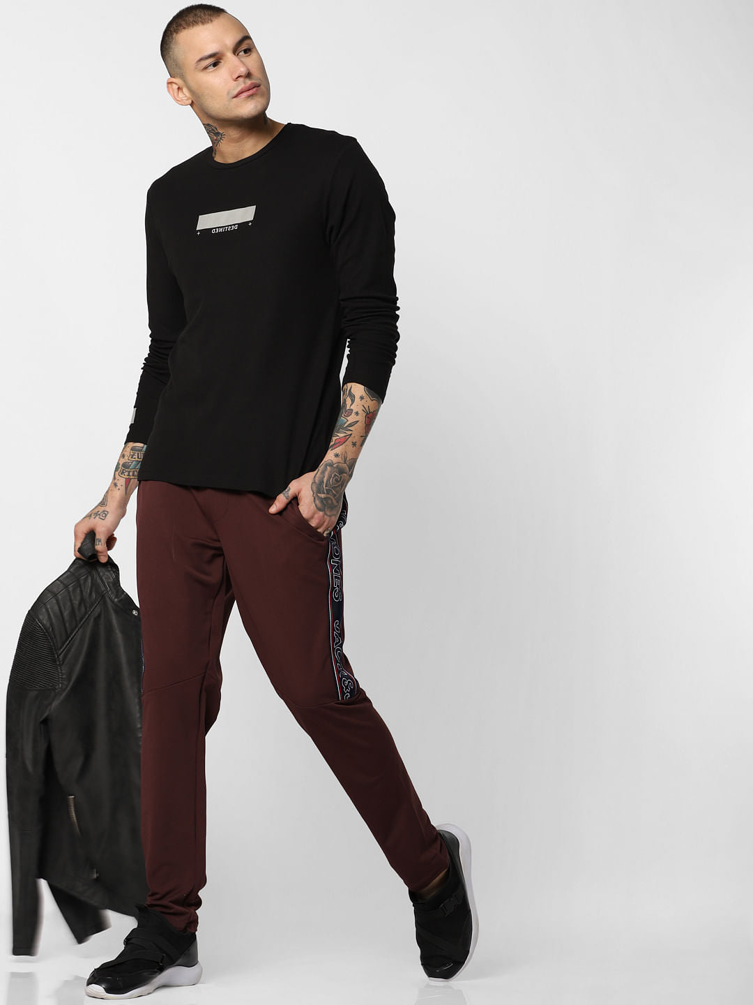 Black Crew Neck T-Shirt - S