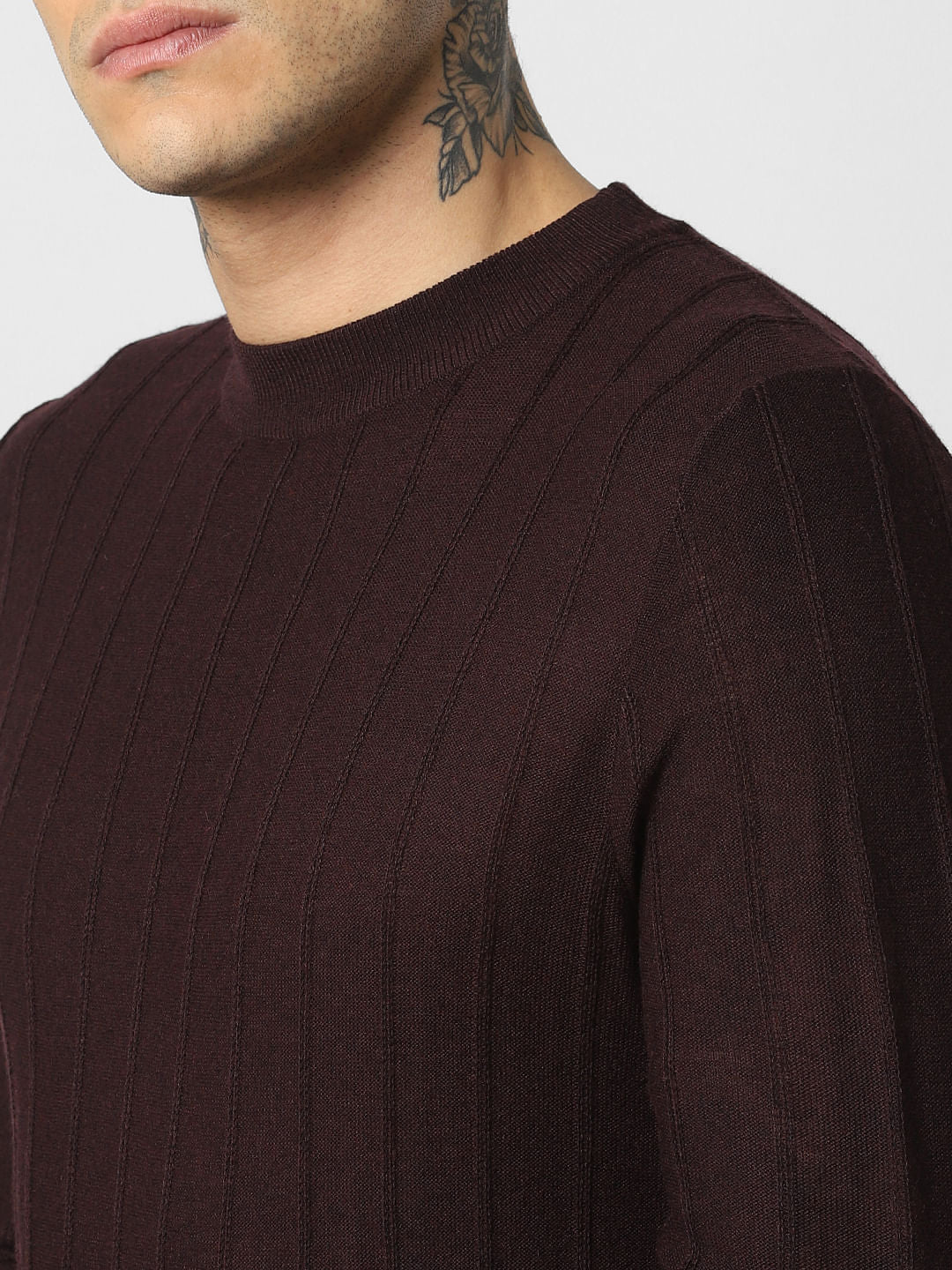 Burgundy Striped Pullover
