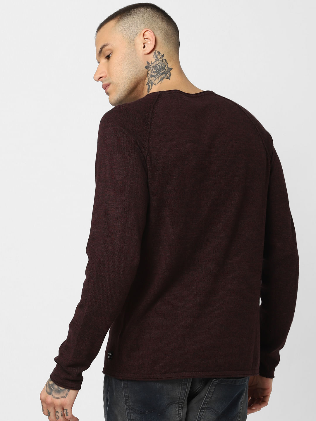 Burgundy Crew Neck Pullover