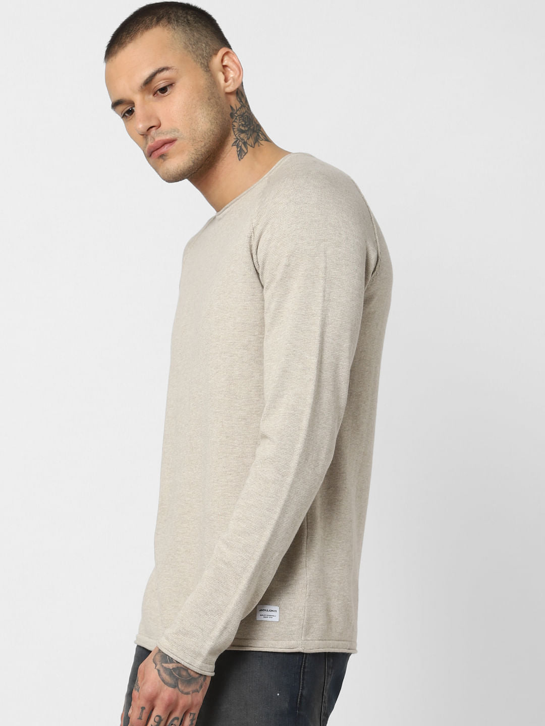 Cream Crew Neck Pullover