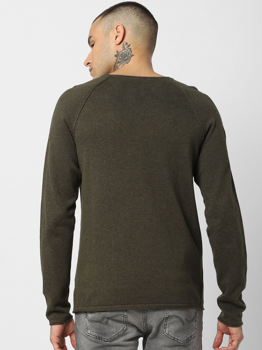 Olive Crew Neck Pullover