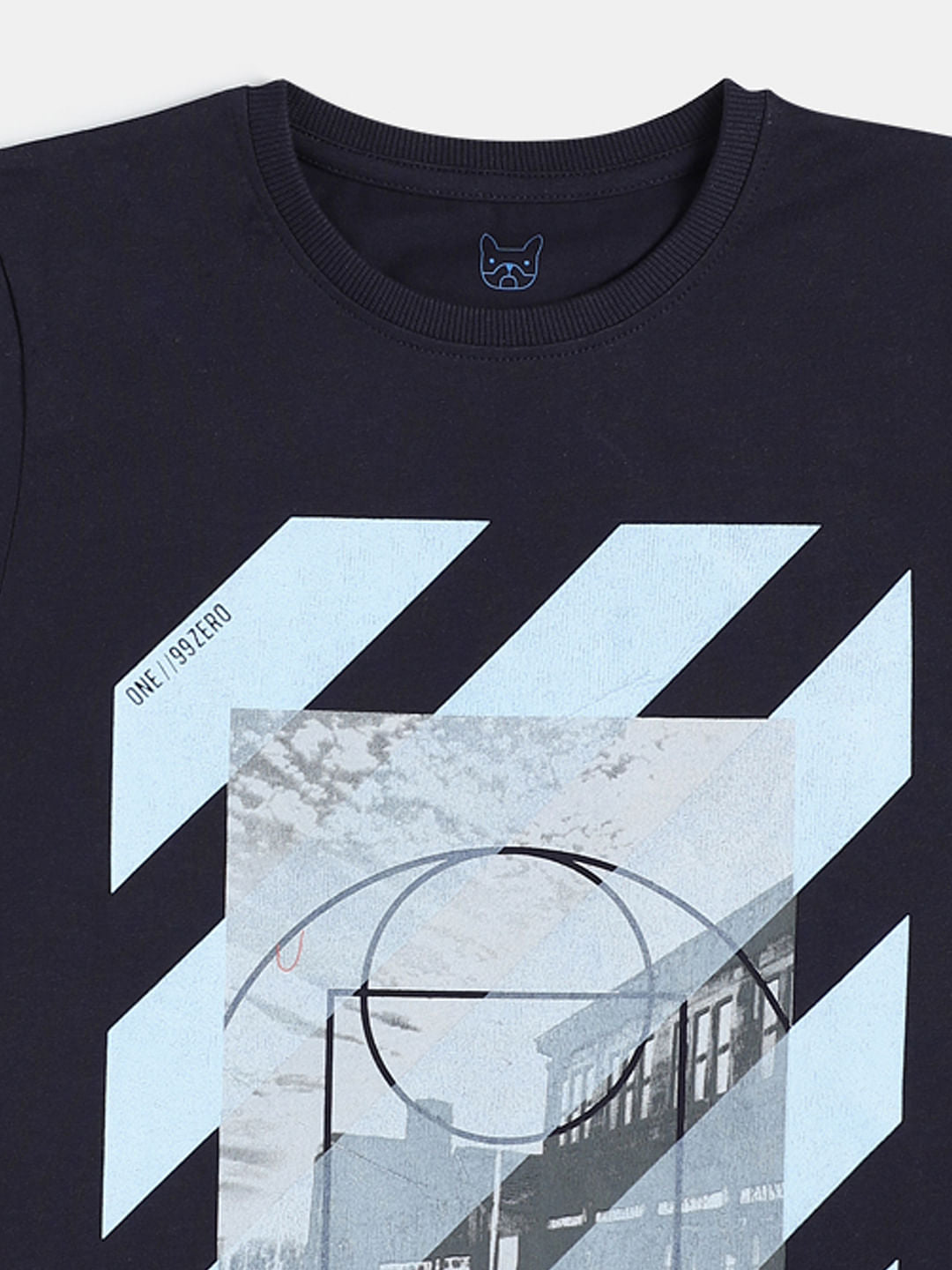 Boys Blue Graphic Print Crew Neck T-shirt
