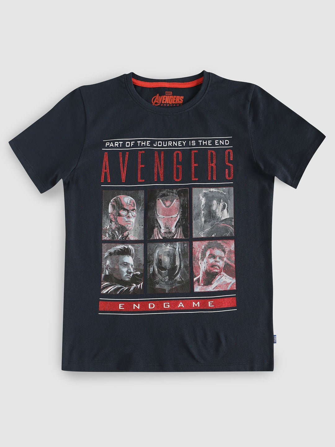 Boys X Avengers Blue Printed Crew Neck T-Shirt - 128/8Y