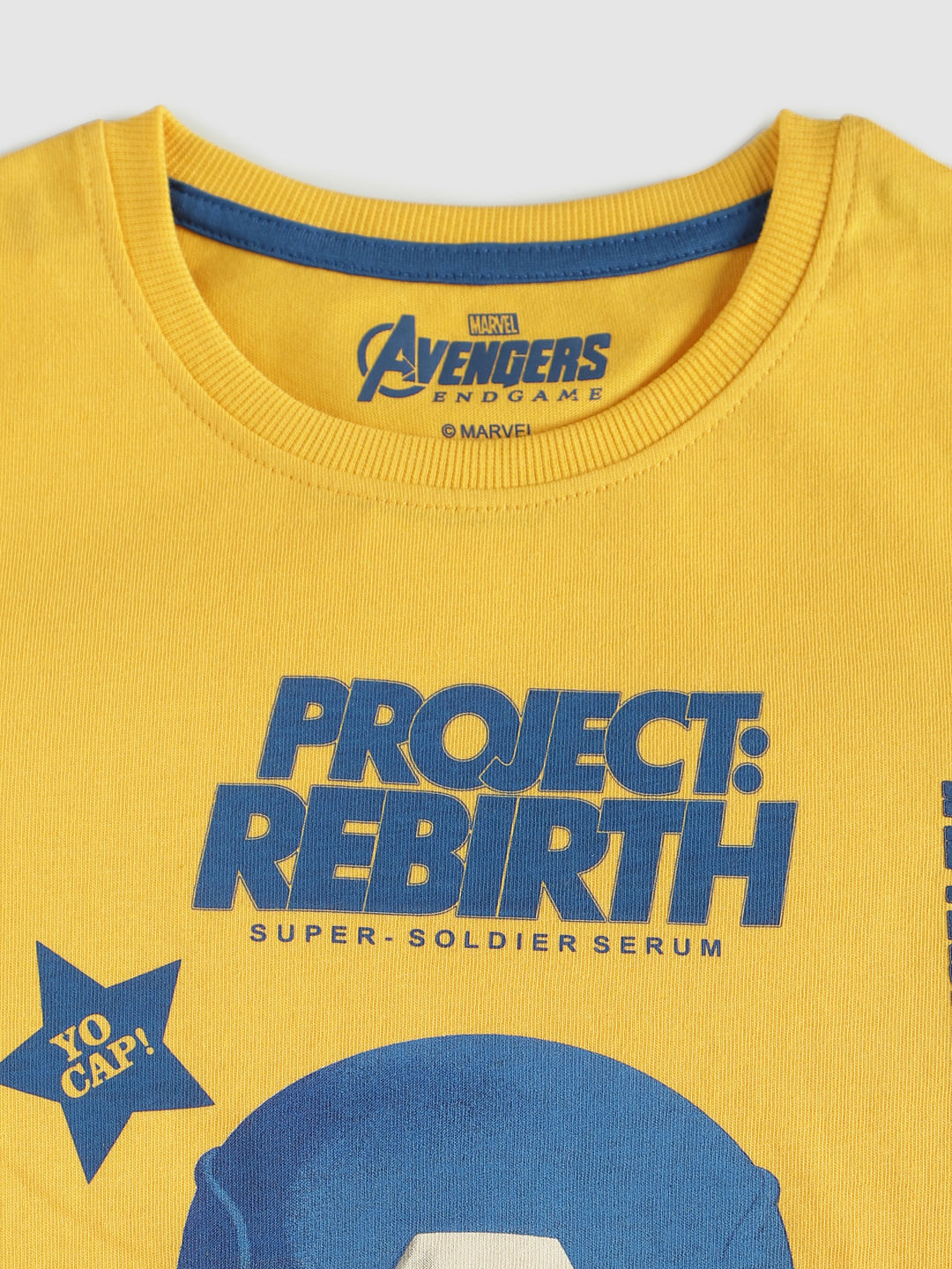 Boys X Avengers Yellow Captain America T-Shirt