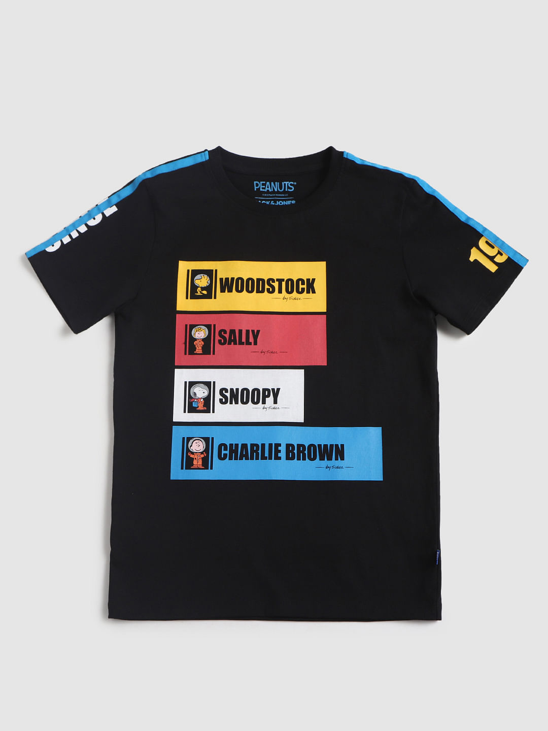 X Snoopy Black Graphic Print Crew Neck T-Shirt