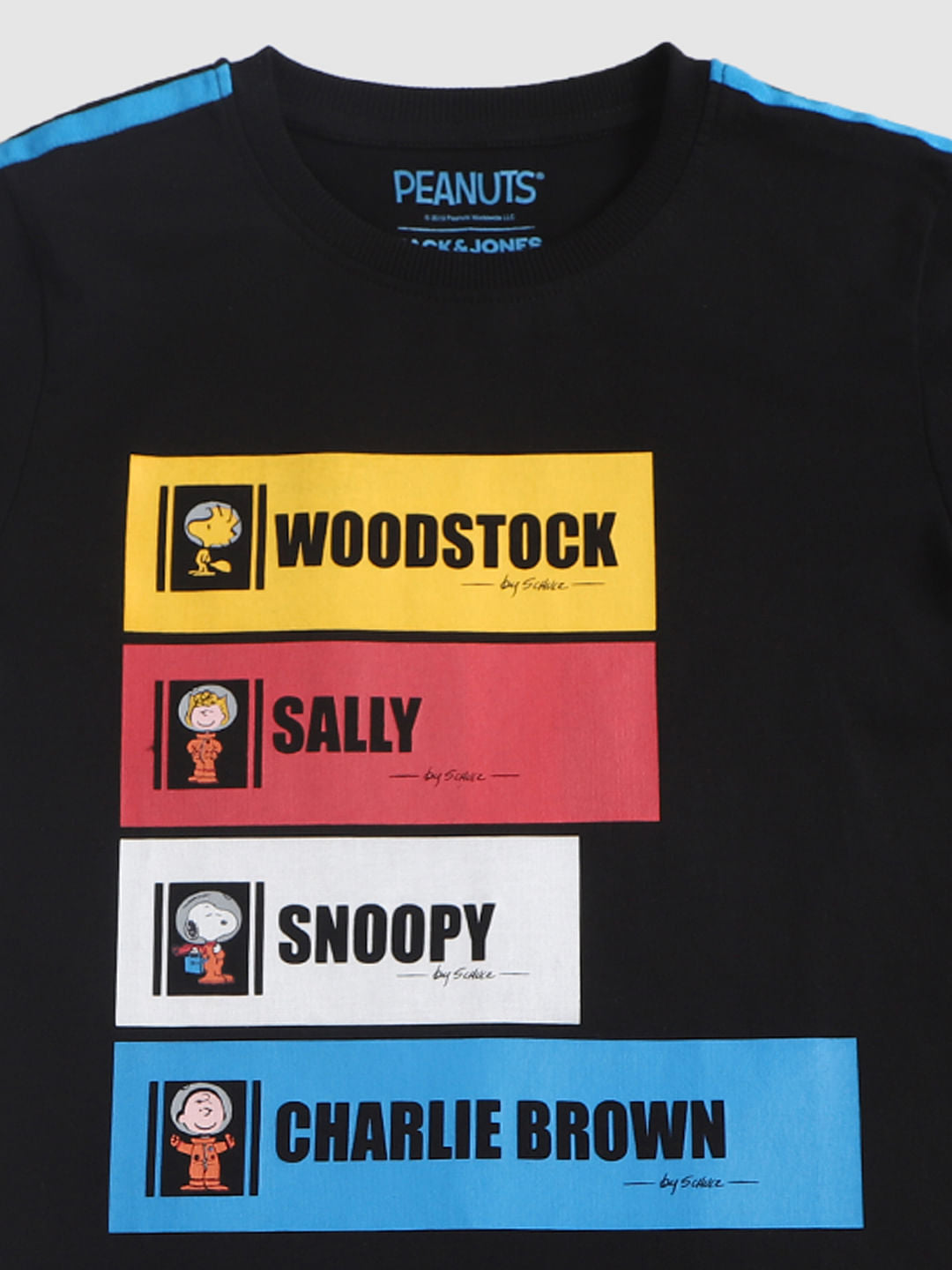 X Snoopy Black Graphic Print Crew Neck T-Shirt