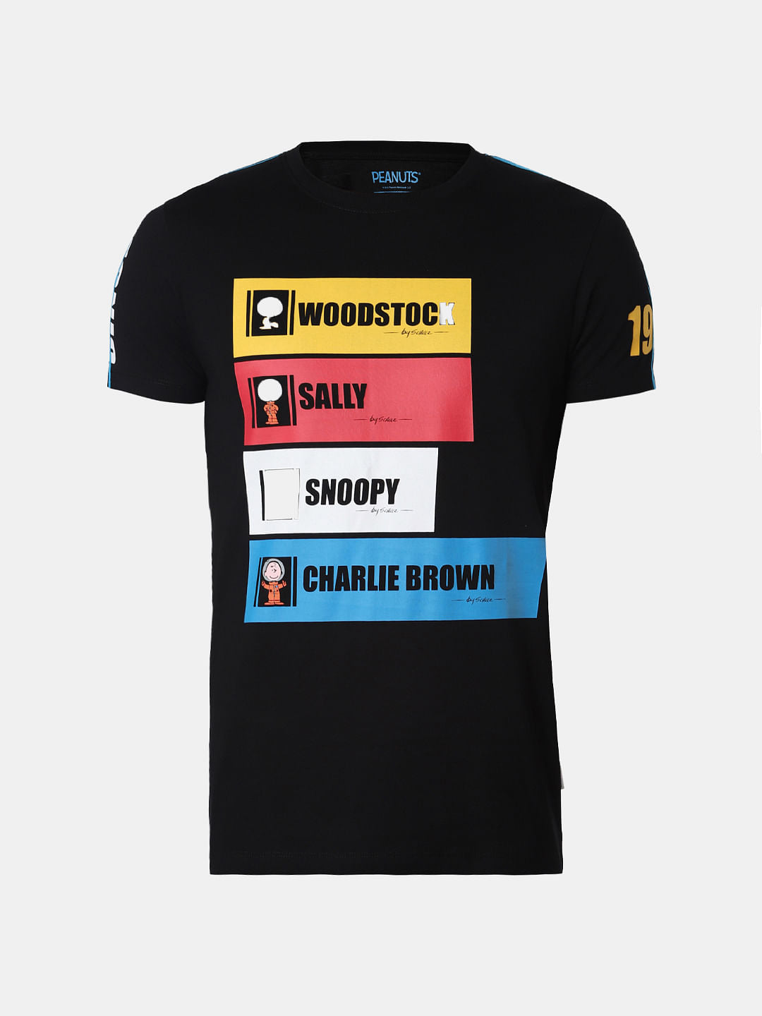 X Snoopy Black Graphic Print Crew Neck T-Shirt