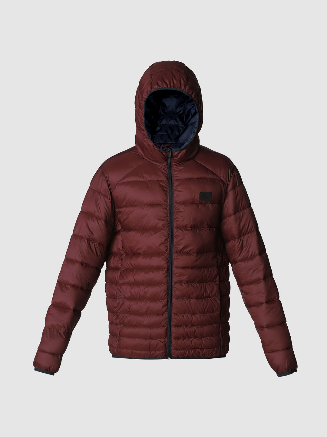 Burgundy Hooded Puffer Jacket