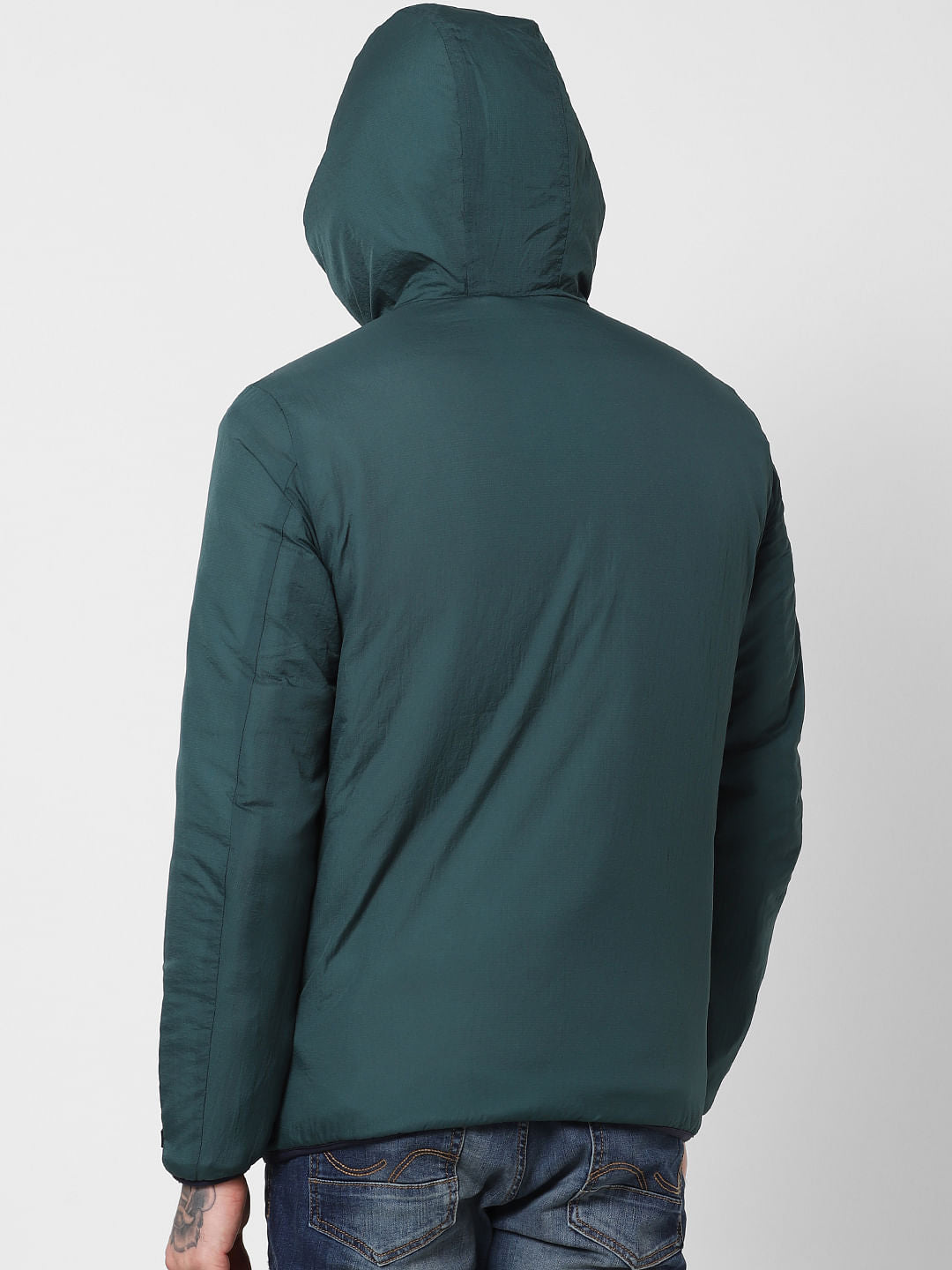 Green Zip Up Hooded Jacket