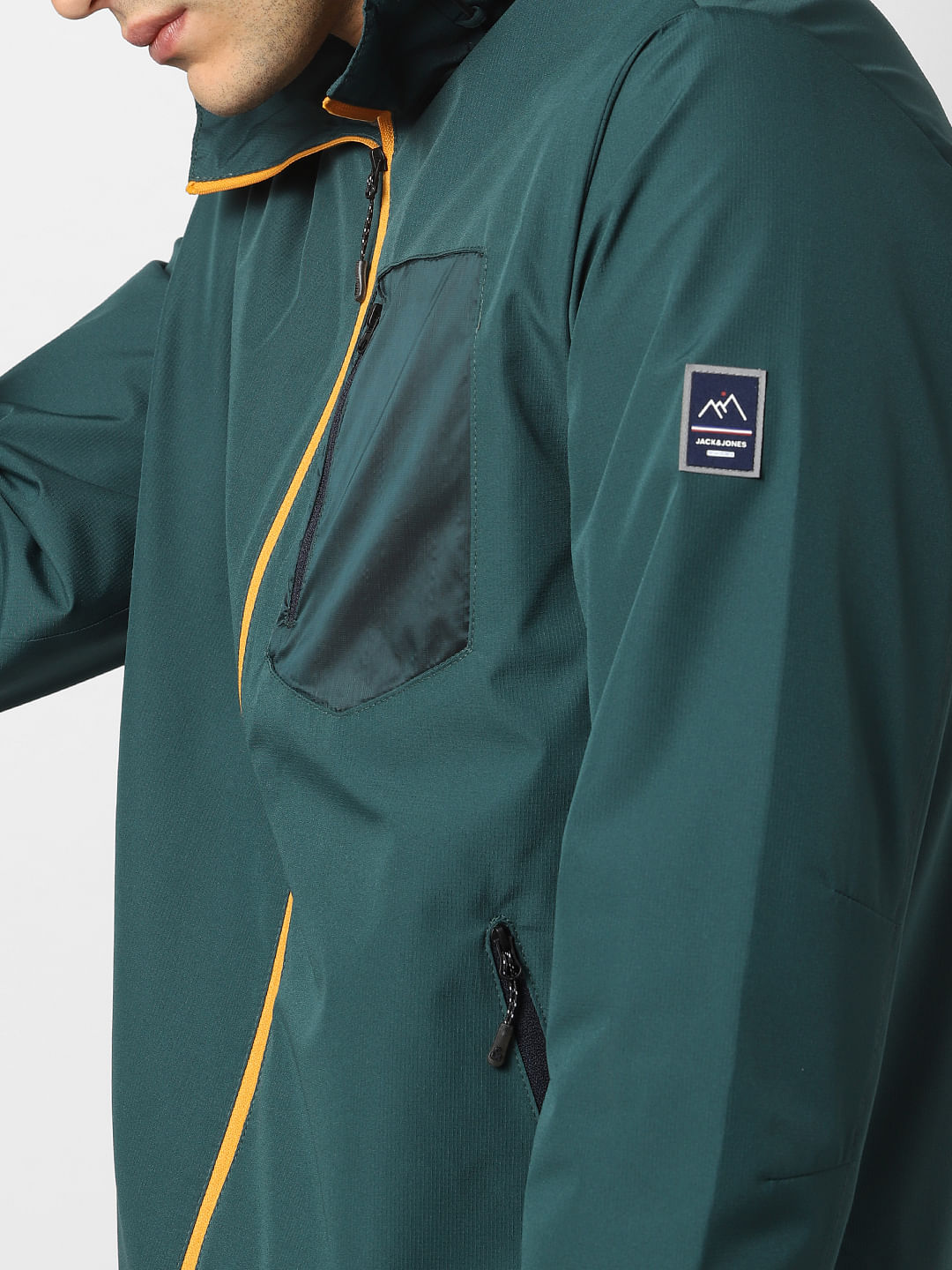 Green Zip Up Hooded Jacket