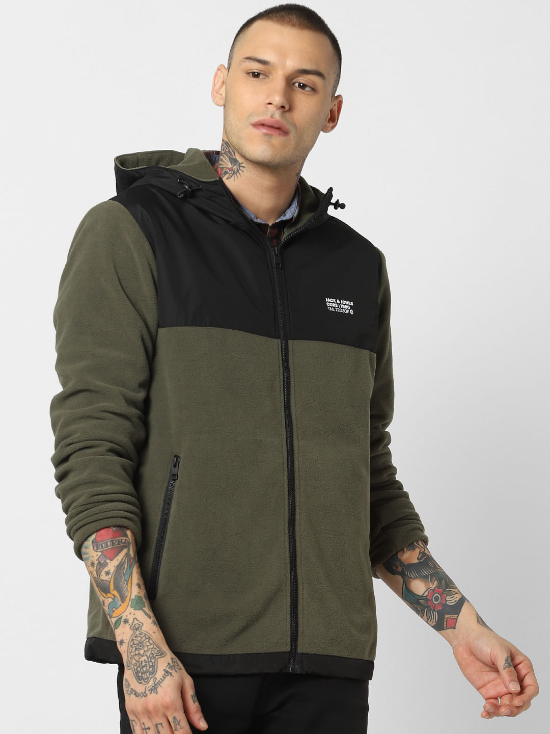 Green Hooded Fleece Jacket