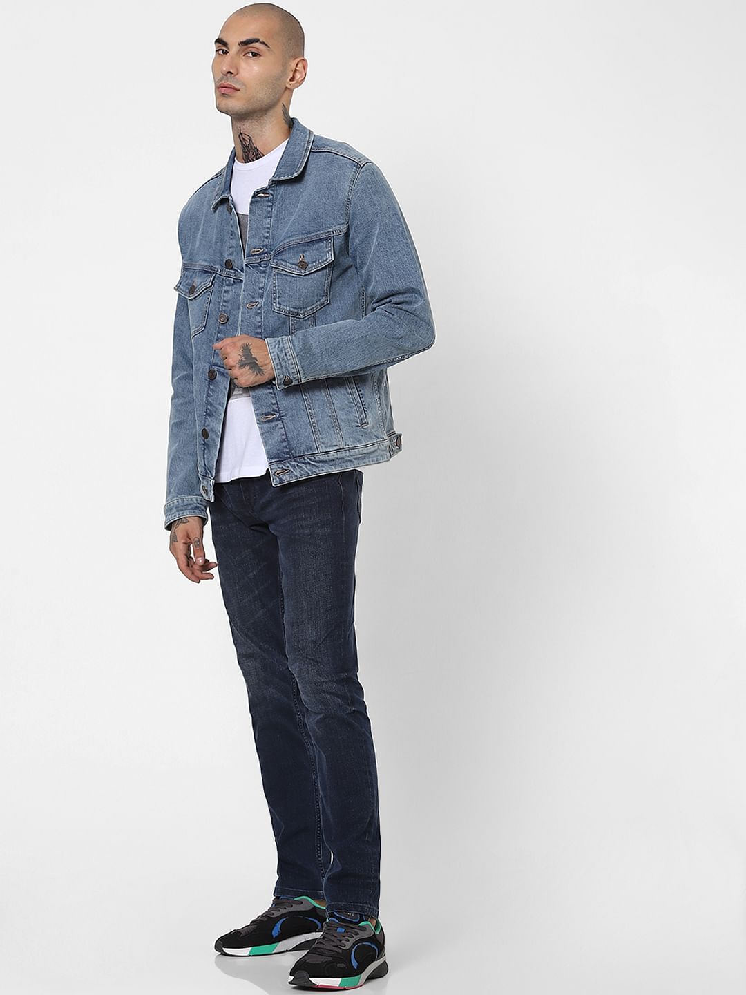Blue Washed Denim Jacket - XS