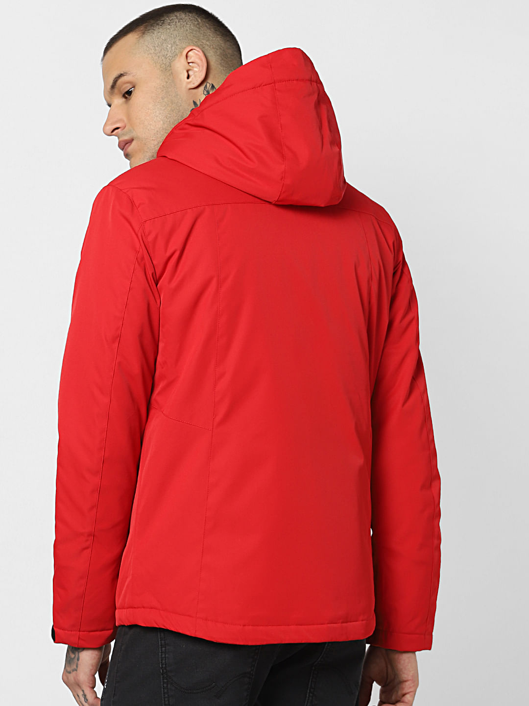 Red Zip Up Hooded Jacket