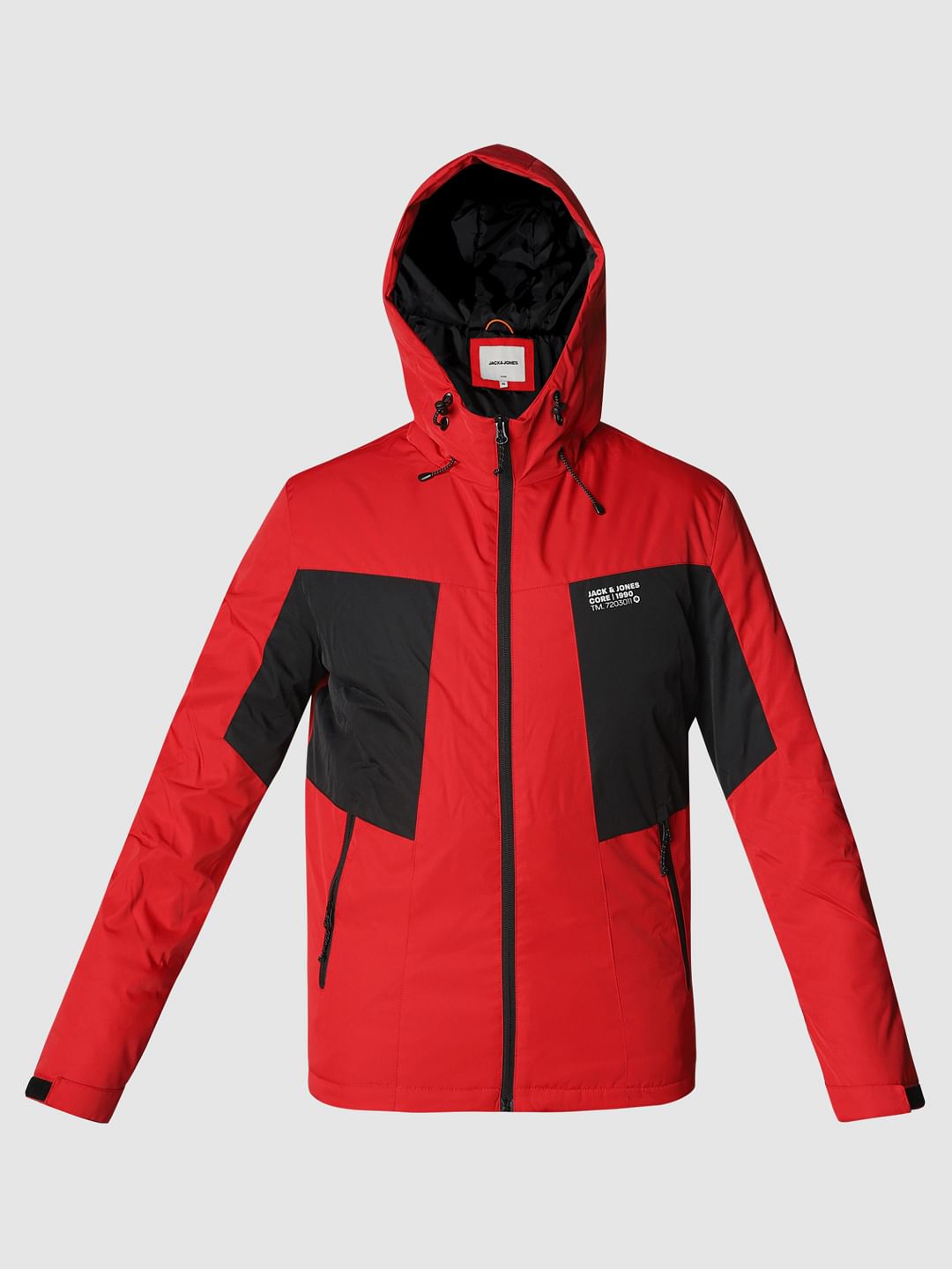 Red Zip Up Hooded Jacket