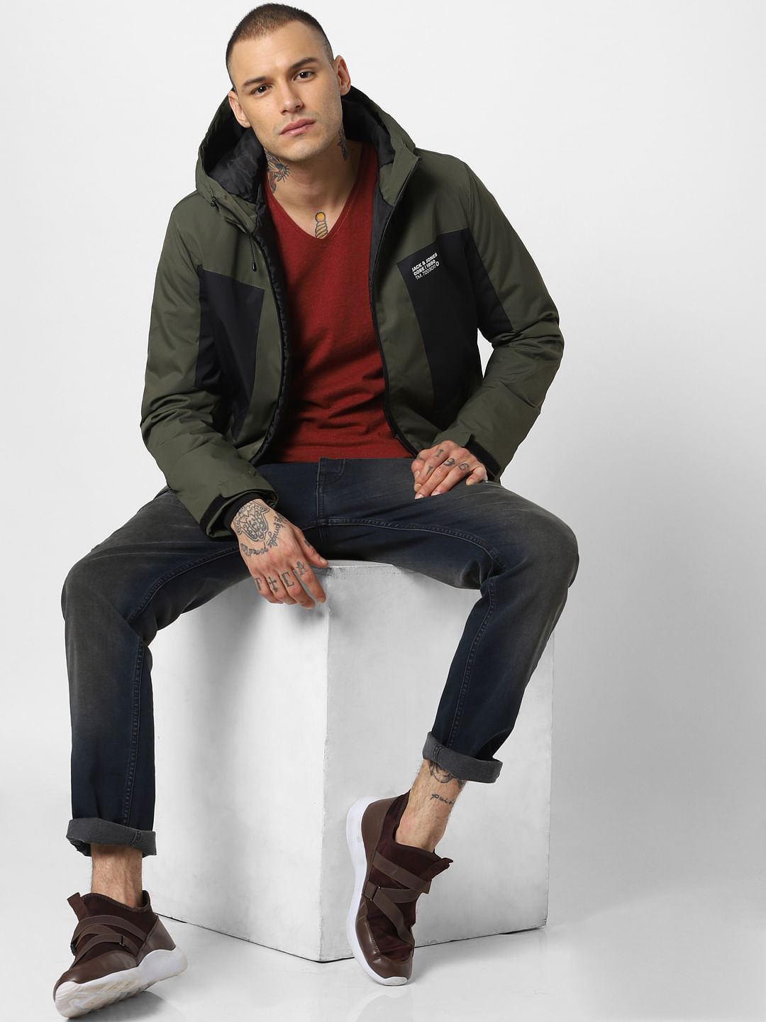 Green Zip Up Hooded Jacket - XS