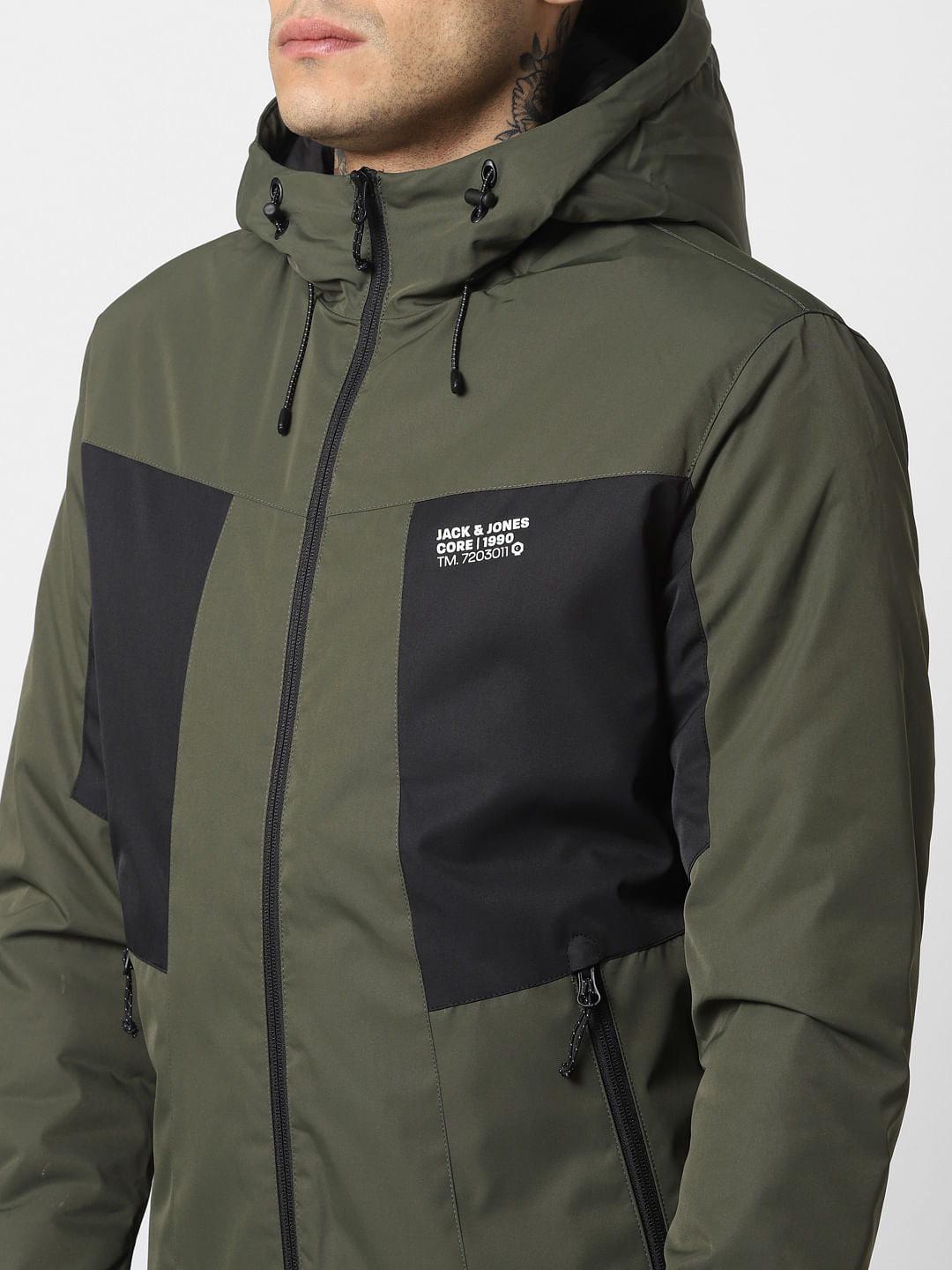 Green Zip Up Hooded Jacket