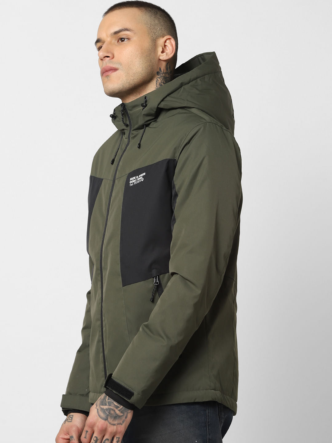 Green Zip Up Hooded Jacket