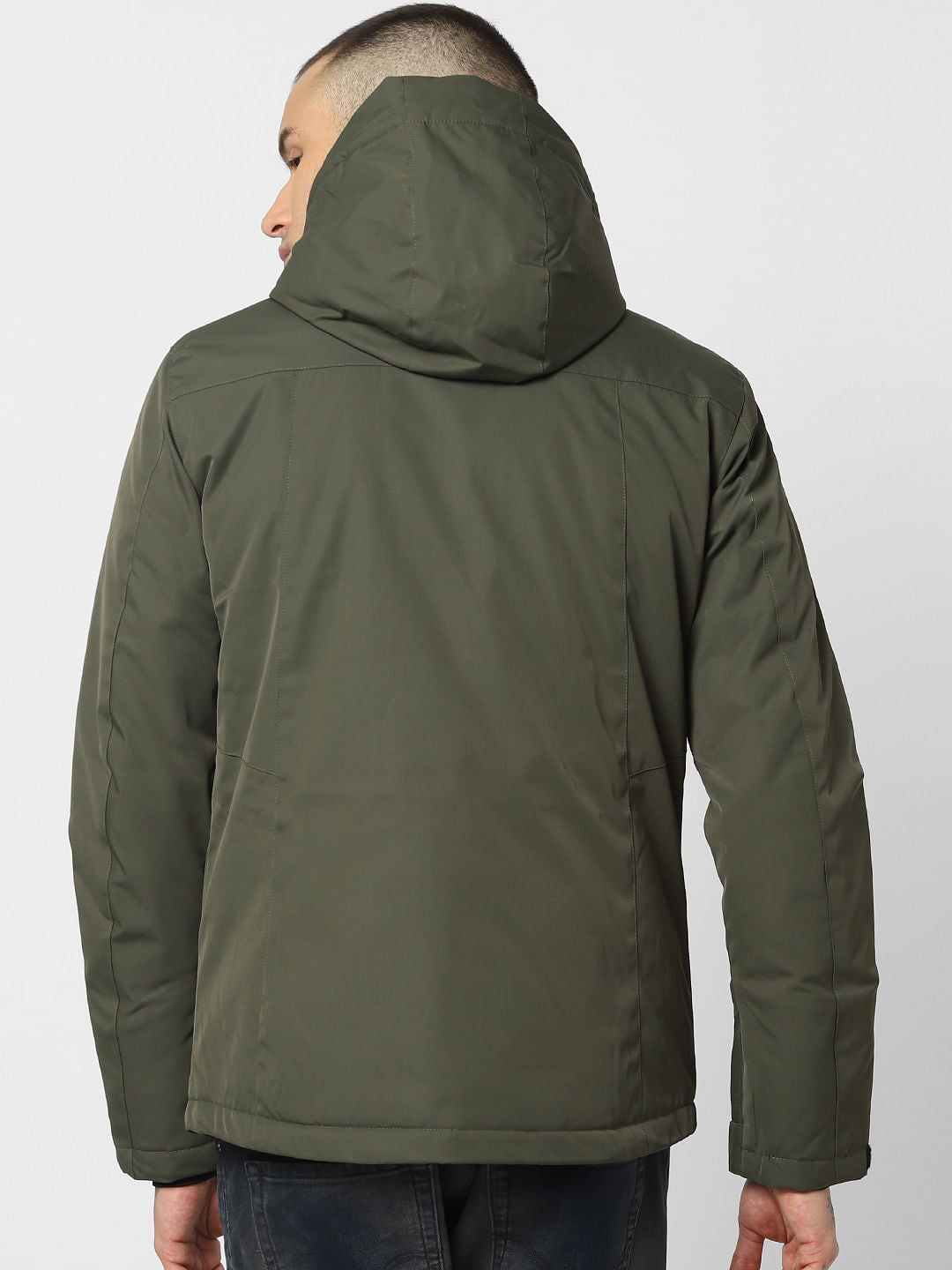 Green Zip Up Hooded Jacket