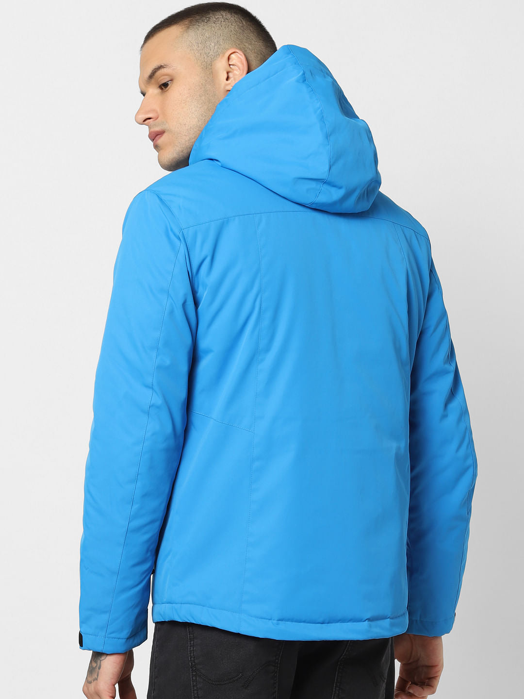 Blue Zip Up Hooded Jacket