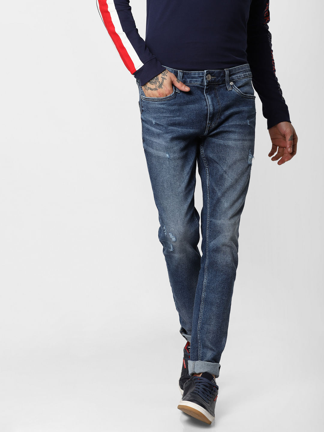 Dark Blue Low Rise Liam Skinny Fit Jeans - 28/30