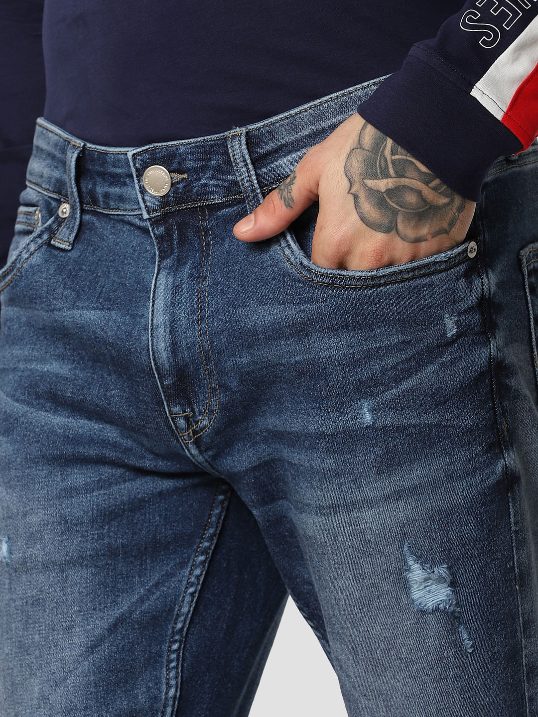 Dark Blue Low Rise Liam Skinny Fit Jeans